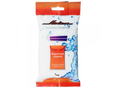 Салфетки влажные AIRLINE антибактериальные (10шт)