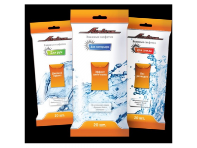 Салфетки влажные AIRLINE для стекол (20шт)