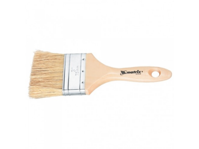 Кисть плоская "Евро" 1", натуральная щетина, деревянная ручка MATRIX