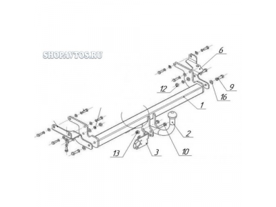 Фаркоп на Mitsubishi Lancer IX седан 2003-2007гг.