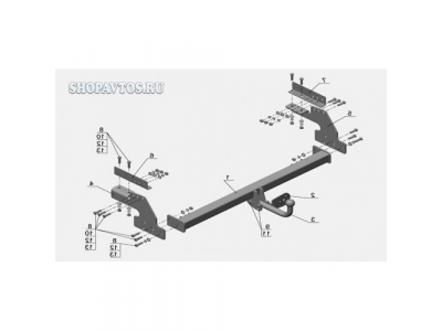Фаркоп на Nissan NP300 пикап 2008г.-по н.в.