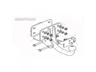 Фаркоп на Toyota Hilux пикап 2006г.-по н.в.