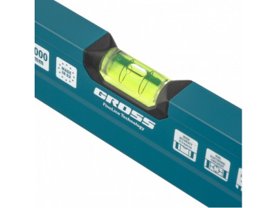 Уровень алюминиевый, 1200 мм, 2 рукоятки, фрезеровка, 3 глазка, Prazision Gross
