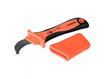 Нож электрика для снятия изоляции VDE 1000В, с пяткой