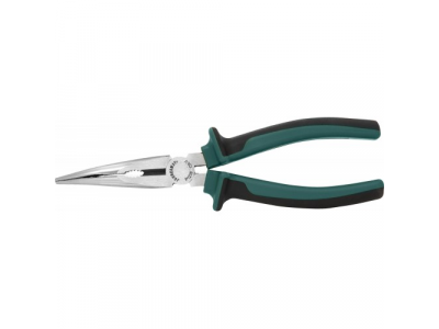 Длинногубцы изогнутые с двухкомпонентными рукоятками 8", P1218 JONNESWAY