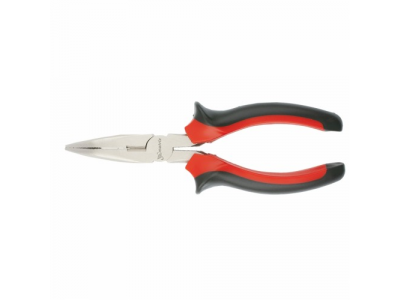 Длинногубцы NICKEL, 160 мм, изогнутые никелированные, двухкомпонентные рукоятки// MATRIX