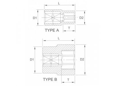 Головка торцевая 6гр. 3/8" 13мм