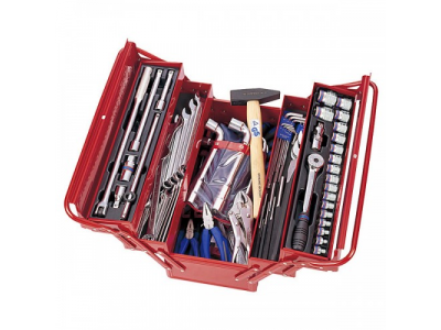 Набор инструментов универсальный, раскладной ящик, 103 предмета, KING TONY