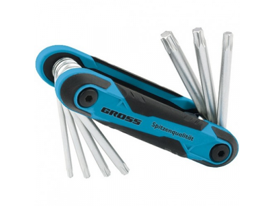 Набор ключей имбусовых Tamper-Torx, TT10-TT40,CrV, складные, 7 шт.//Gross