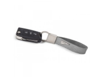 Кожаный брелок Skoda Superb Leather Keyring, Grey, артикул 3V0087011