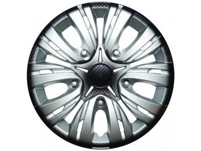 Колпаки колесные 16 дюймов Лион +, серебристо-черный, карбон