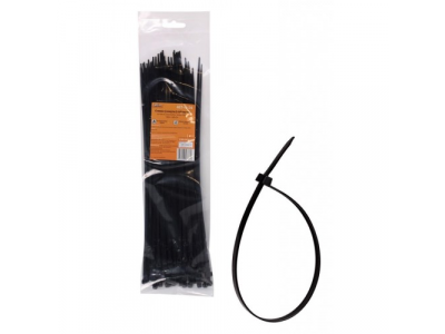 Стяжки (хомуты) кабельные 3,6*300 мм, пластиковые, черные, 100 шт. AIRLINE