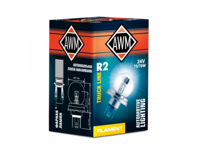 Лампа накаливания AWM R2 24V 75W/70W (P45T)