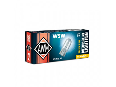 Лампа накаливания AWM W5W 24V 5W (W2.1x9,5d)